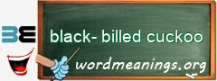 WordMeaning blackboard for black-billed cuckoo